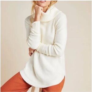 🕠 Anthropologie | Georgia |  Cowlneck Tunic Sweater | Pullover | Cream | S